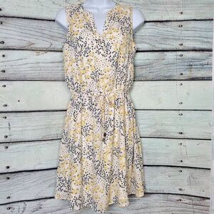 Maurices Sleeveless Yellow Floral Dress Women’s Size S Drawstring Waist
